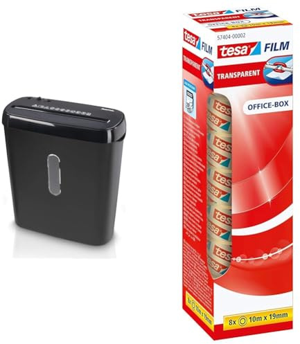 Hama Aktenvernichter Einzug Aktenvernichter professionell Home Office & tesafilm transparent - Transparentes Klebeband mit starker Haftung - alterungsbeständig und reißfest - 10 m x 19 mm - 8er Pack
