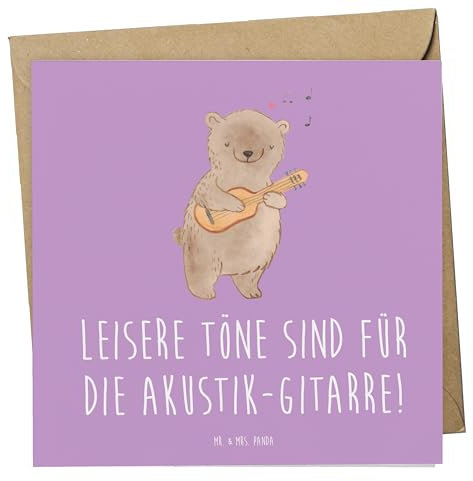 Mr. & Mrs. Panda Geburtstagskarte Akustik-Gitarre Magie - Geschenk, Lernen, Popmusik, Spieltechniken, Dankeskarte, Hochzeitskarte, Geigen, weihnachtskarte, Musikinstrument, Blues, Musikliebhaber, Ton