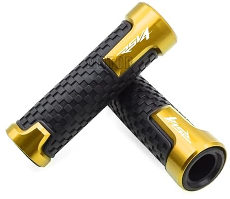 JUSTCATYS Motorradgriffabdeckung Für RSV4/FACTORY/RSV4R/RSV4RR 2009-2018 RSV 4 R RR Motorrad 7/8 22mm Anti-Slip Griff Bar Grip Lenker Handgriffe(Gold)