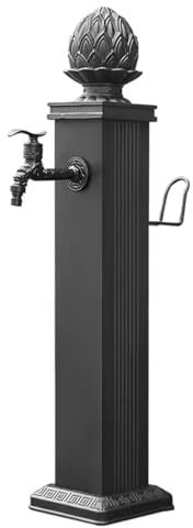 Fontana A Colonna Da Giardino Esterno, Colonna D'acqua Da Giardino Indipendente Con Rubinetto, Fontana Idrante Erogatore D'acqua, Supporto For Tubo Flessibile, Per Lavaggio E Irrigazione(114cm/44.9in)