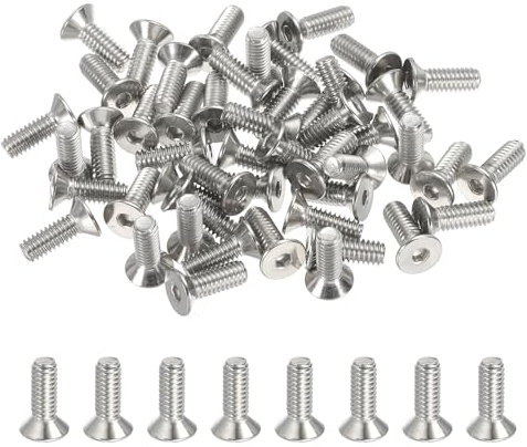 PATIKIL #8-32 x 1/2 Tornillos de Cabeza Plana, Paquete de 50 Tornillos de Acero Inoxidable 304 Avellanados Planos Tornillos de Máquina de Accionamiento UNC Grado 6.8
