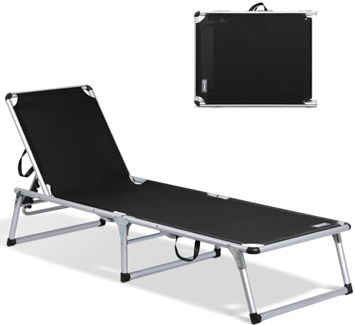 Homecall Sonnenliege Klappbar Gartenliege Leicht Alu Liegestuhl Strandliege