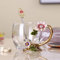 11 OZ Enamel Sunflower Crystal Lead-Free Glass Tea Cup with Spoon Set, Present for Valentine's Day.Best Present for Mother, Grandma, Girlfriend, Sister.