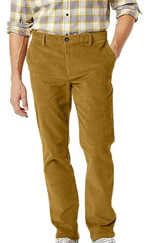 Midiskye - Pantaloni da uomo in corduroy, jogginghose invernali lunghe, baggy, sweatpants larghe, in cotone, sporthose grigi con vita elastica, jogginghose a gamba aperta, jogger, sweathose calda con