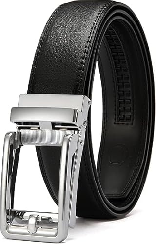 CHAOREN Ledergürtel Herren – Automatik Gürtel Herren ohne Löcher für Anzug und Freizeit (Breit 35mm)