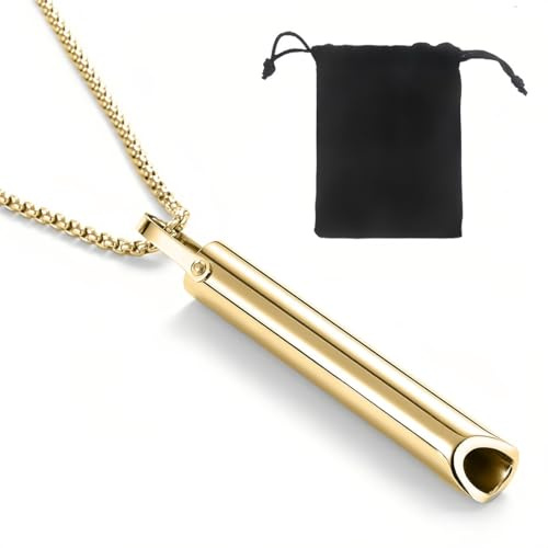 OPVYAEU Collier de respiration, accessoires de méditation pour la pleine conscience, soulagement de l'anxiété et du stress, se calmer, changer d'attention, relaxation(or)