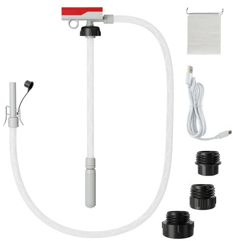 COSTWAY Bränsleöverföringspump med automatisk stoppsensor, elektrisk bränslepump 3,8 GPM med 3 storleksadaptrar, oljesugpump bensinpump med slang för diesel, olja, bensin