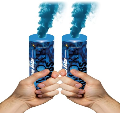 Lot de 2 Fumigènes à Main ± 60 Secondes Bleu – Déclenchement à Mèche – Fumigènes Colorés à Tenir en Main – Catégorie F1 – ZENDA CLUB®