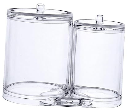VICASKY Caja De Almacenamiento Para Discos De Algodón Organizador De Maquillaje Transparente Contenedor De Almacenamiento De Discos De Algodón Para Baño y Tocador