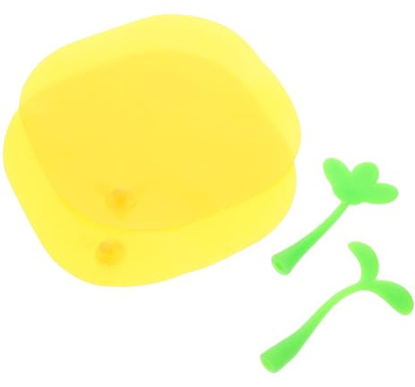 Couvercle de Drain de Sol en Silicone Jaune 2 Pièces Anti-odeurs | Usage Salle de Bain Cuisine, Forme Minimaliste, Protège les Débris, Écoulement Fluide