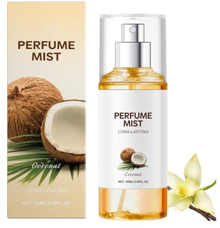 Spray profumato al cocco per donna, fragranza a lunga durata, texture leggera, più fresco e delicato, oli essenziali per capelli e corpo, spray corpo, fragranza affascinante sempre e ovunque (1pcs)