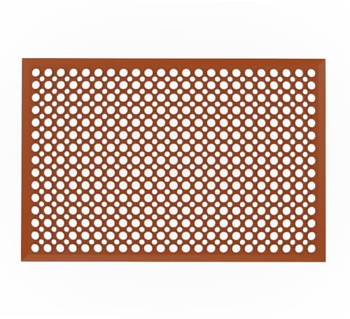 Bonnlo Rubber Floor Mat with Holes, 90x60 cm Anti-Fatigue/Non-Slip Drainage Mat, for Industrial Kitchen Restaurant Bar Bathroom Utility Garage Pool Entry Door Mat, Indoor - Red