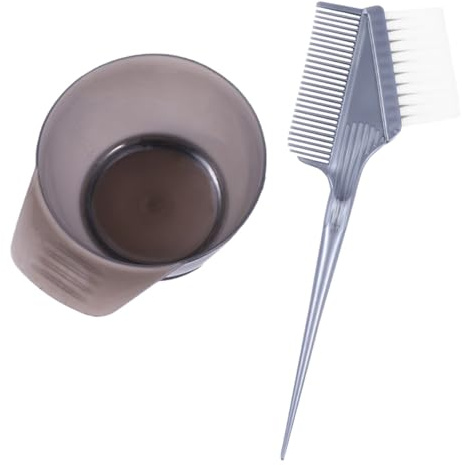 VALICLUD Lot de 2 Bols de Teinture pour Cheveux avec Poignée Plastique Bol de Coloration Capillaire DIY Outil de Teinture Professionnel Accessoire Salon Couleur Couleur Aléatoire