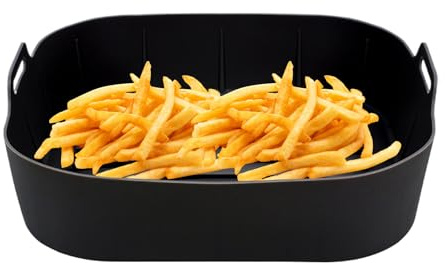 Doublure De Panier Pour Friteuse Sans Huile,Feuilles en Silicone,Accessoire Culinaire Sans BPA - Cuisson Au Micro-Ondes Légumes Pizzas Saucisses Bacon Snacks Cakes Maison & Fêtes