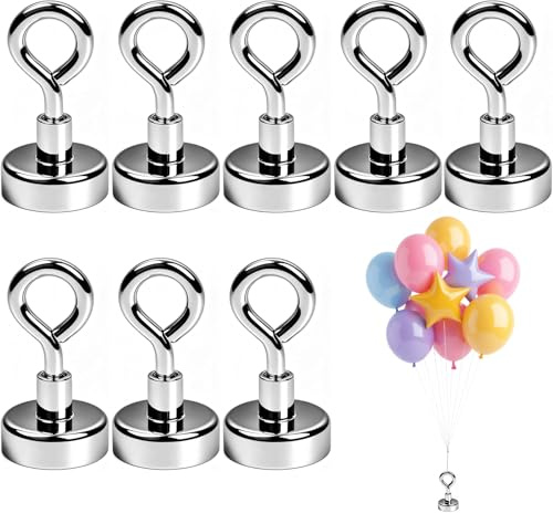 Hiacinto Lot de 8 poids magnétiques réutilisables pour ballons à l'hélium, argentés, pour fête, mariage, anniversaire, Noël, Halloween