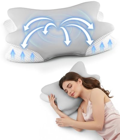 Hingue Cuscino Cervicale Ortopedico, Ideale per Dormire Laterale, Supino e Prono, Supporto Ottimale per Collo e Spalle, Allevia Dolori e Tensioni, Cuscino Anti Russamento