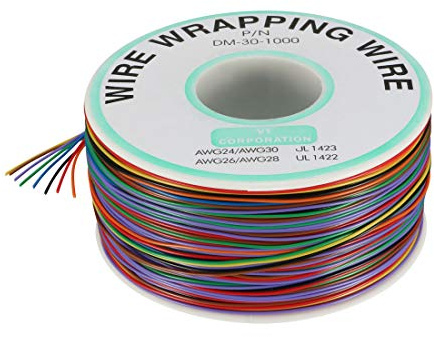 Sourcingmap Wickeldraht, verzinnt, Kupferdraht, PCB, Lötdrähte, P/N DM-30-1000, 30 AWG, 250 m Länge, 8 Farben für Eletronic-Test