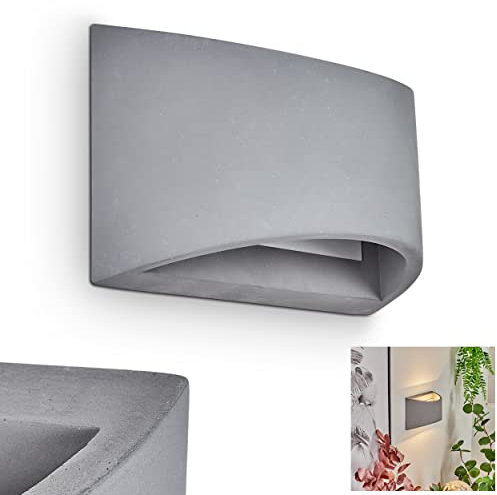 HOFSTEIN Wandlampe Braslo aus Beton in Grau, moderne Wandleuchte mit Lichteffekt, 1-flammig, 1 x G9-Fassung, Innenwandleuchte mit Up & Down-Effekt, ohne Leuchtmittel