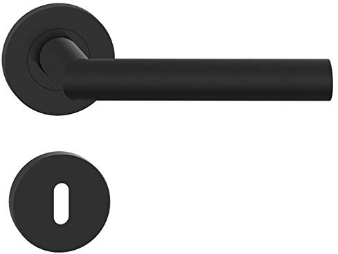 Sellon24 Türgriff Edelstahl Schwarz BB WC PZ Türdrücker Türbeschlag Drückergarnitur für Zimmertüren (BB NOVA SCHWARZ)
