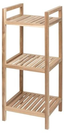 WENKO Badregal Acina mit 3 Ablagen, hochwertiges Standregal aus natürlichem FSC® zertifiziertem Akazienholz, freistehendes und vielseitig einsetzbares Badezimmerregal, 35 x 80 x 35 cm