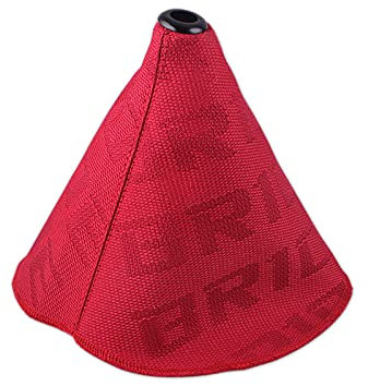 muge racing Car Gear Shift Boot Lever Knob Cover Durable Canvas Shift Knob Collars for Universal Car-Red