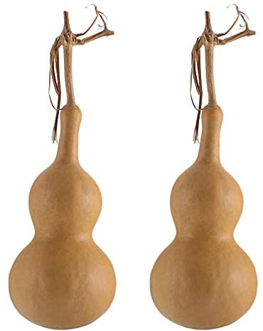 Toddmomy 2pcs Natural Dried Gourd Feng Shui Wu Lou Desktop Ornament Home Decor Table Centerpieces Kids Toys for DIY Crafts Hanging Decor