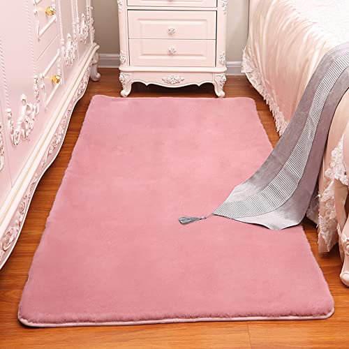 Hochflor Teppich Wohnzimmerteppich Langflor - Teppiche Für Wohnzimmer Flauschig Shaggy Schlafzimmer Bettvorleger Carpet,Rosa,200 x 200 cm