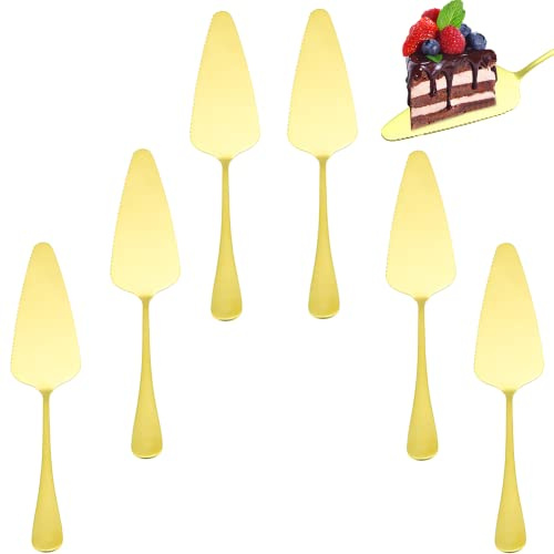 LUPATDY 6 Stück Tortenheber Edelstahl Profi Tortenschaufel Kuchenheber mit Feinem Wellenschliff für Küchen Restaurants Partys Spülmaschinenfest Tortenheber