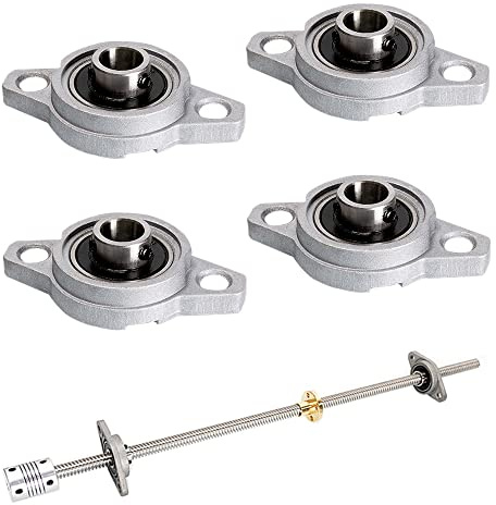 4 Pcs Self Aligning Pillow Block Zinc Alloy 10mm Bore Rhombus Flange Bearing Stand Rhombic Mini Insert Bearing for Machinery KFL Series Conveyor Systems 3D Printer Accessories