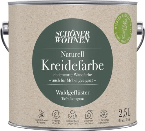 Schöner Wohnen 2,5L Naturell Kreidefarbe Waldgeflüster, Tiefes Naturgrün