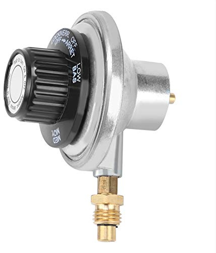 CHEOTIME Propanregler, Niederdruck Verstellbarer Gasgrillregler Gasdruckregler Propantankregler aus Zinklegierung M12x1 mit 0,7 mm Düse, Gasregler für Propantank