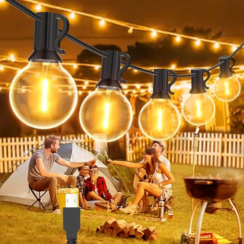 IKERY LED Lichterkette Außen USB String Lights G40 Glühbirnen 12 LEDs 7.6M 25FT LED Girlande Outdoor IP65, Lichterketten für Garten, Terrasse, Balkon, Halloween, Weihnachten, Partys, Camping Deko