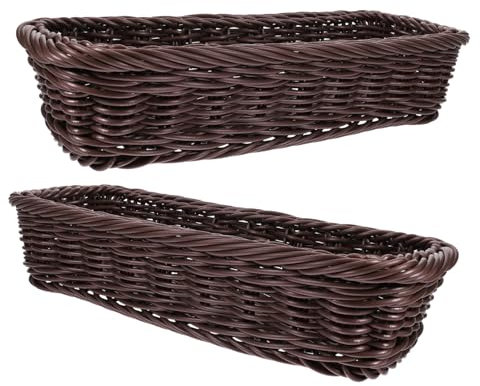 Amosfun Woven Spice Jar Storage Box 2pcs Cutlery Organizer Basket Lid Silverware Organizer Basket