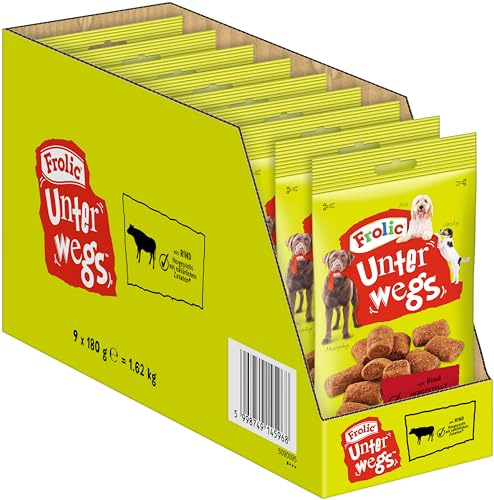 Frolic Hundesnacks UNTERWGS im Beutel mit Rind 9x180g