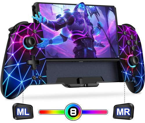 One-Piece Handheld Switch Controller, Wireless für Nintendo Switch/OLED mit Joystick ohne Totzonen, Verbessertem Griff, Programmierbar, Turbo Pro