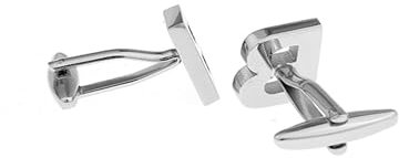 Dsnyu Manschettenknöpfe Initialen, Manchettenknoepfe Herren Hochzeit Silber Alphabet B Hemd Anzug Schmuck für Geburtstag
