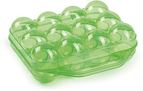Agrarzone Scatola per Uova per 12 Uova con Manico - Contenitore per uova in plastica alimentare - Cartone per uova in plastica per un trasporto sicuro e conservazione in frigorifero