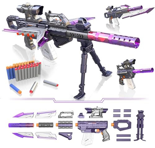 HAUTIK Pistola Giocattolo per Nerf Cecchino, con 100 freccette, Fucile Giocattolo Regalo per Bambini 6-12 anni Maschio