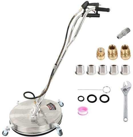 61 cm Oberflächenreiniger, Hochdruckreiniger für Einkaufszentren, Decks, Gehwege, 4000 Psi Hochdruckreiniger-Aufsätze mit 4 Rädern und 2 Verlängerungsstab-Hochdruckreinigern