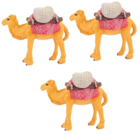 STOBAZA 3stücke Kamel Modell Aus Resin Miniatur Tierfigur Für Kuchen Deko Wohnaccessoire Und Mikrolandschaft Realistische Kamelstatue Für Und Tischdekor