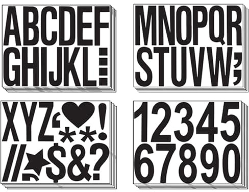 Mailfull 20 Fogli Lettere Adesive Nero Alphabet Number Stickers Lettere Autoadesive Impermeabili Adesivi Murali per Artigianato fai da te Poster Finestra Cassette Postali
