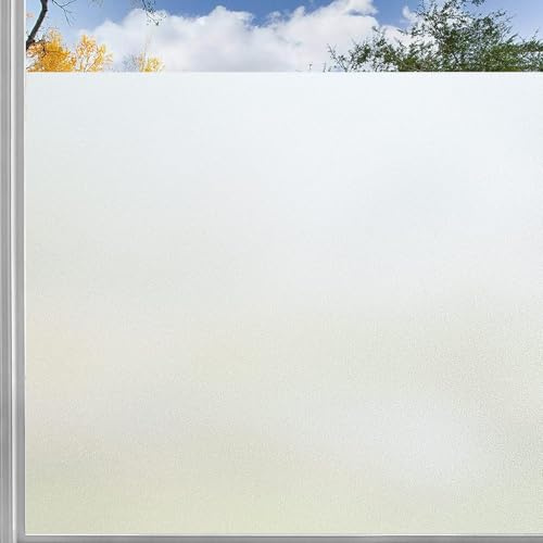 XUEDNGM Film Opaque Vitrage Anti UV 40 x 220 cm, Thermique, Réutilisable, Intimité, Anti UV pour Maison, Bureau, Mat Pur