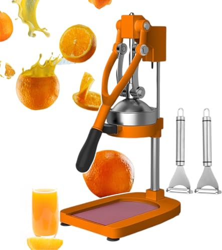 forplubossmmp Exprimidor Manual De Cítricos | Exprimidor Manual Profesional De Naranjas con Placa De Prensado De 12 Cm/4,7 Pulgadas para Uso Comercial (Tamaño: Blanco, Verde, Naranja),Orange
