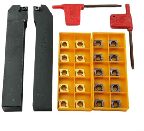 Herramientas de torneado de torno indexables, SCLCR2020K09+SCLCL2020K09 Soporte de torneado+20* insertos de carburo CCMT09T304/08, para corte de metales semiacabado