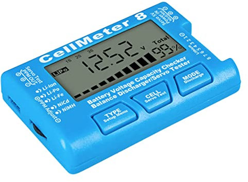 Uonlytech Digitaler Batterietester für Li Ion Li Po Nimh Aaa Batterien Tragbarer Kapazitätsprüfer mit Spannungsanzeige Kompakt Blau für Wiederaufladbare Akkus und Haushaltsgeräte