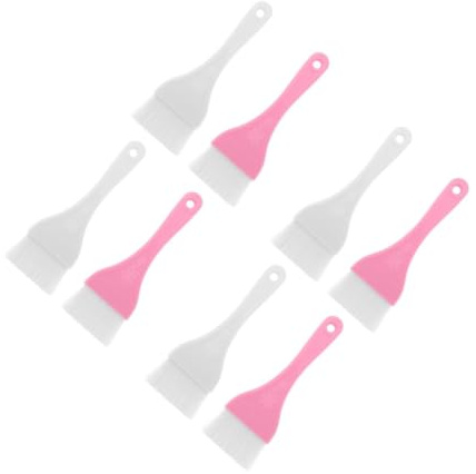 OATIPHO 8 Pezzi Pennello Maschera per Applicazione Uniforme Set Flat Brush Bianco e Rosa per Maschere Mask Strumento Cosmetico per