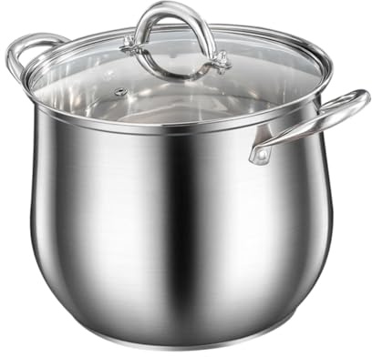 TOYANDONA Olla de Estofado Acero Inoxidable 24 Cm Fondo Reforzado Doble Asa Alta Capacidad para Cocinar Sopa y Guisos Suministros de Cocina Domésticos
