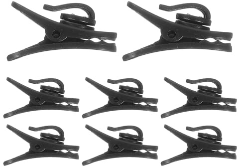 QUARKZMAN 8pcs Attaches Fil Casque Longueur 0.94 Petit Serre-Câble Casque Pince casque Pinces Vêtements Pince Oreillette Crochet Fil Microphone pour Fil Rond Diamètre 1.8mm, Noir