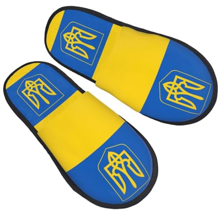 Plysch Tofflor Ukraina Flagga Bekväma Sovskor Kvalitet Hemmatofflor För Säng Badrum Par