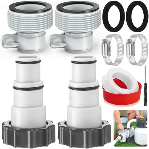 BARAKYEG Adaptateur tuyau Piscine 32 38,4PCS Adaptateur de Tuyau de Rechange,Adaptateur Piscine,Adaptateur de tuyau depiscine Pompe accessoire Piscine,Raccord pour pompe Intex Tuyau Piscine Ø 32 38 mm